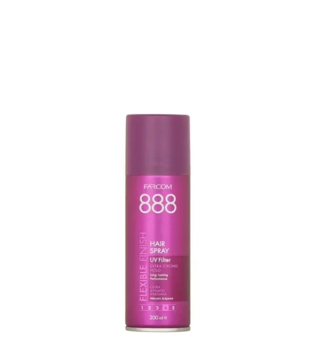 FARCOM 888 Extra Strong Hold Hairspray, Λακ για Extra Δυνατό Κράτημα στα Μαλλιά, 200ml
