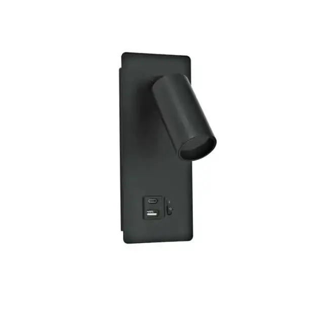 Απλίκα Ανάγνωσης Αλουμινίου GU11 USB Type C Μαύρη VON Μαύρο