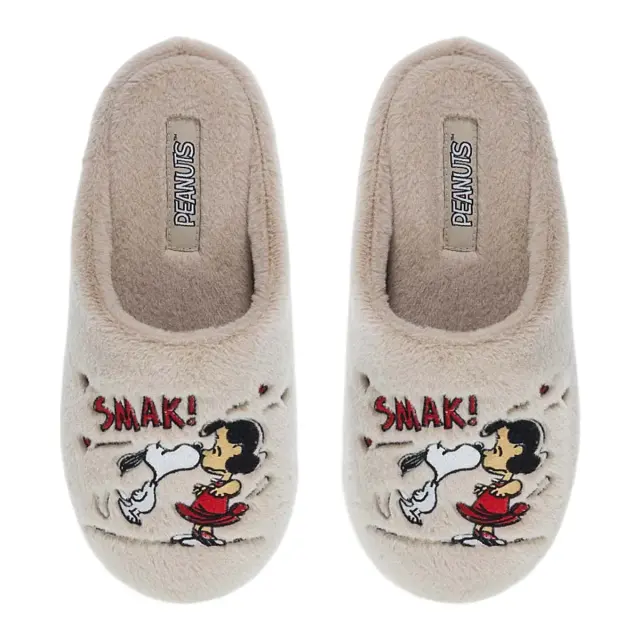 Parex Γυναικείες Παντόφλες Peanuts Snoopy & Lucy, Χρώμα Μπεζ