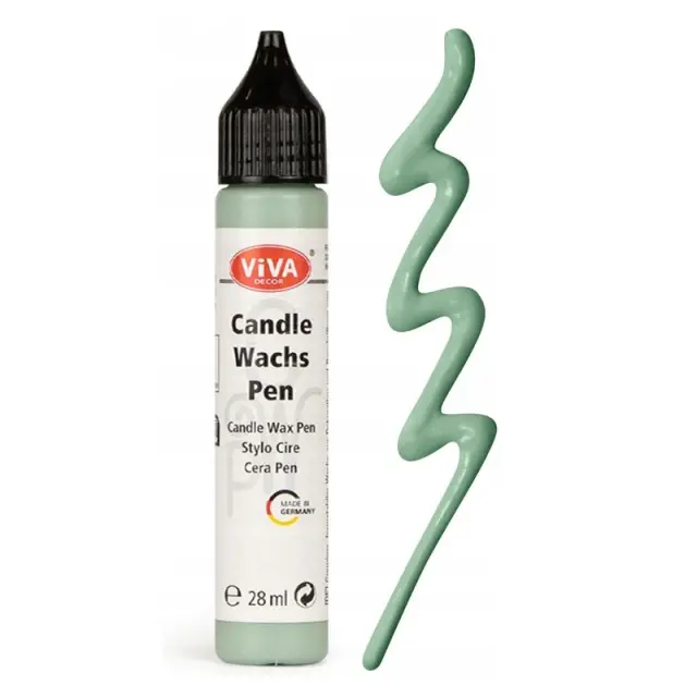 Candle Wax Pen Viva Decor, χρώμα-στυλό για διακόσμηση κεριών 28ml, παστέλ πράσινο