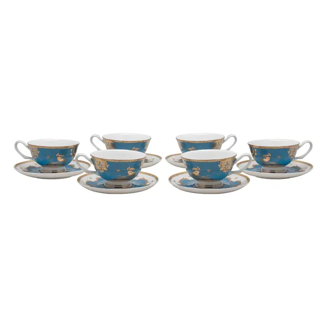 Beauty Home Σετ φλυτζάνια τσαγιού πορσελάνης 12τμχ Eternal Art 7718 Μπλε