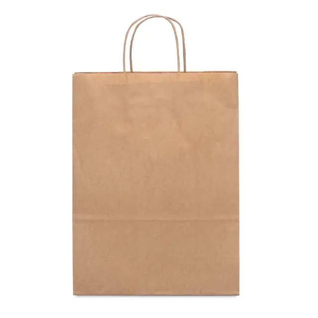 Τσάντα χάρτινη κραφτ με στριφτό χεράκι 26x12x36cm 2