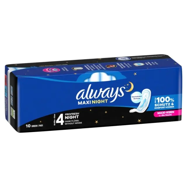 Always Maxi Profresh Night Σερβιέτες Size 3 10τεμ 2