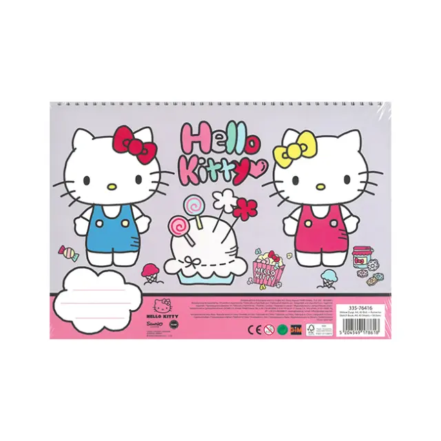 Gim Μπλοκ Ζωγραφικής με Αυτοκόλλητα Α4 40 φύλλα Hello Kitty (335-76416)
