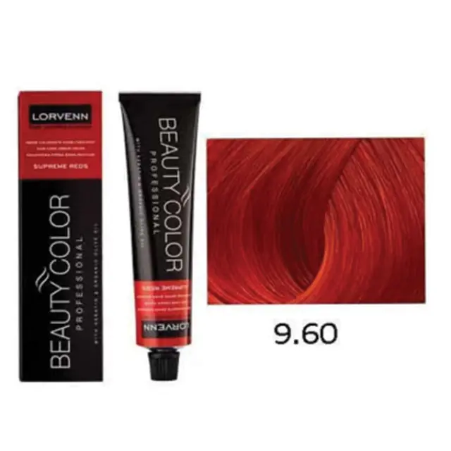 Lorvenn Beauty Color Supreme Reds 70ml | Απόχρωση 9.60 Ξανθό Πολύ Ανοιχτό Έντονο Κόκκινο