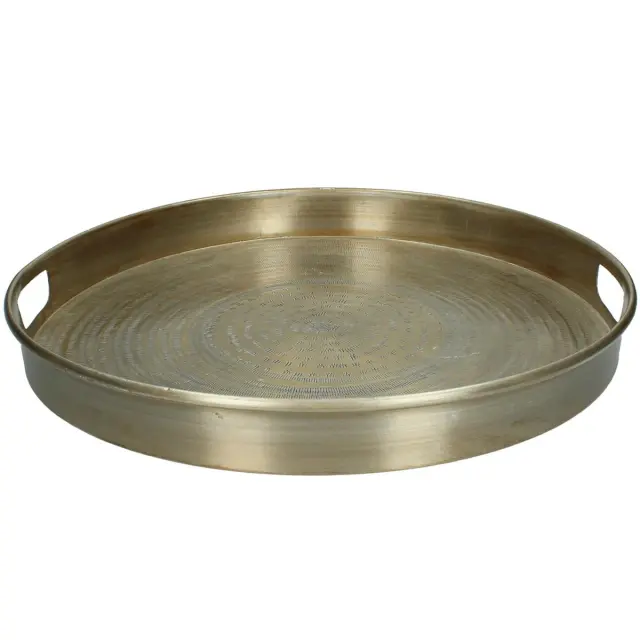 Δίσκος Σερβιρίσματος Χρυσό Μέταλλο 50x50x6cm Σετ 2Τμχ 3