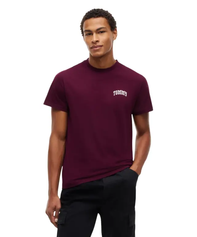 Tommy Hilfiger - Ανδρικό T-shirt Logo Tee Ext Chest Slim Fit DM0DM23558-V11 Μπορντό 2