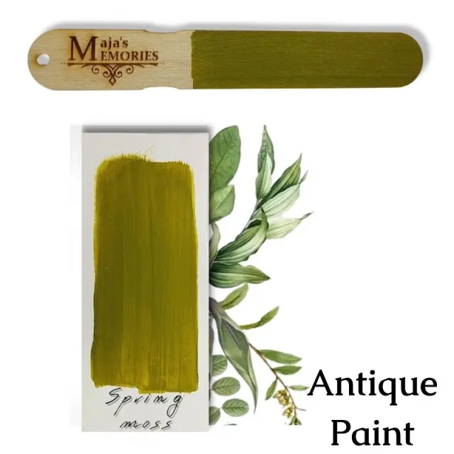 Χρώμα-εφέ πατίνας Antique Paint Maja's Memories, 150ml, Spring moss
