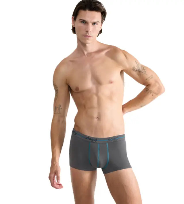 Sloggi Ανδρικό Boxer Start Hipster Box - Διπλό Πακέτο, Χρώμα Γκρι-Σκούρο Γκρι - M 2