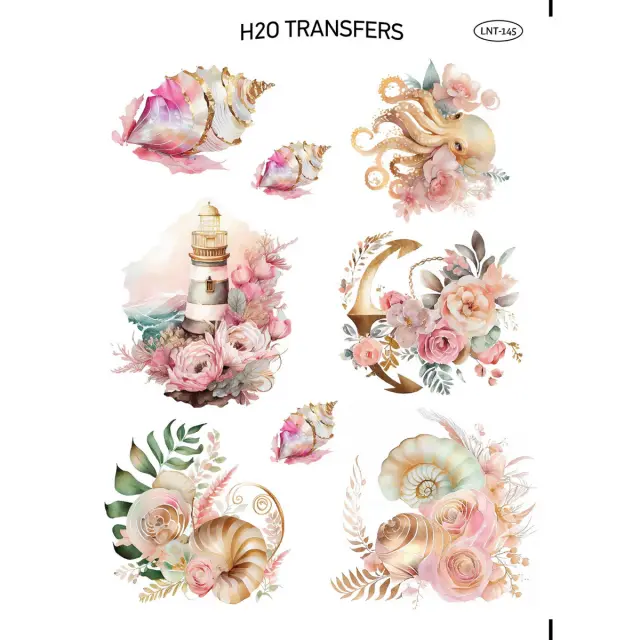 Χαρτί Easy Transfer, Θαλασσινά λουλούδια, LNT-145, 25x35cm