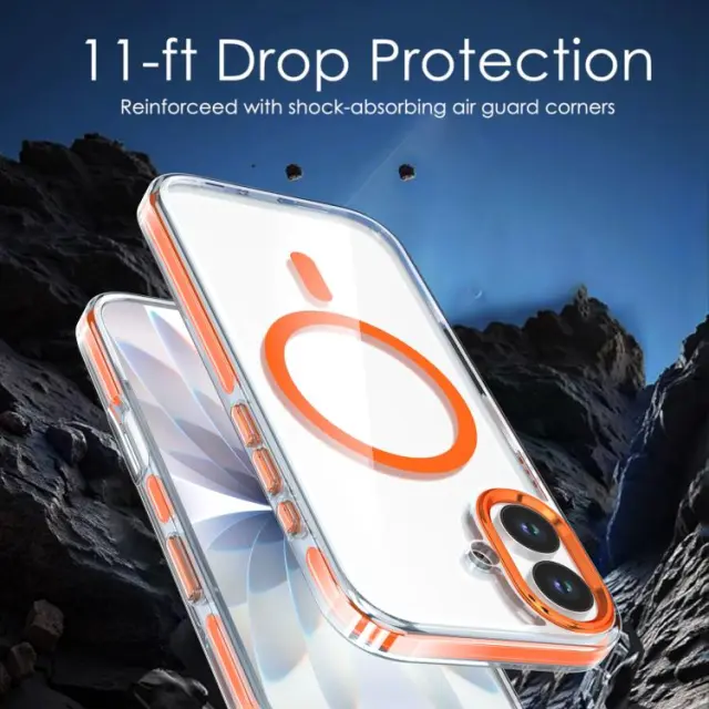 Two-Color MagSafe Θήκη για iPhone 17- Orange/Clear OEM 2
