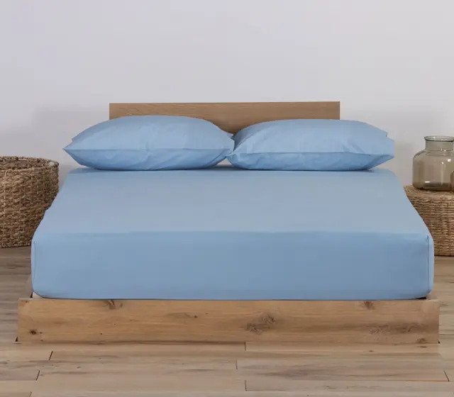 Nef-Nef Homeware Κατωσέντονο Μακό King Size Με Λάστιχο Jersey L.Blue Χωρίς Μαξιλαροθήκες 180x200+30 Μπλε