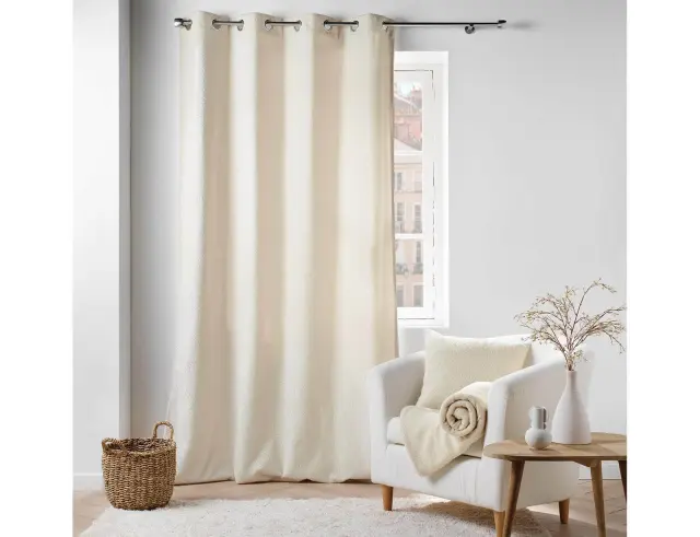 Κουρτίνα Υψηλής Σκίασης Wooly Douceur d'intérieur με τρουκς και διαστάσεις 140x240cm - Natural 1612083
