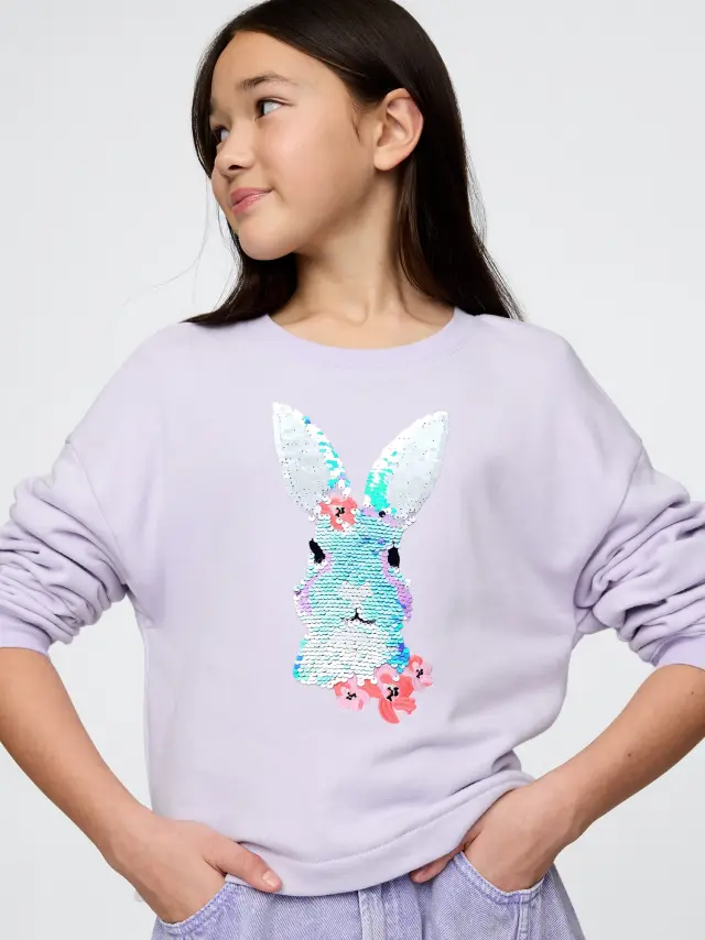 Παιδικό Flippy-Sequin Graphic Φούτερ PERFUMED LILAC