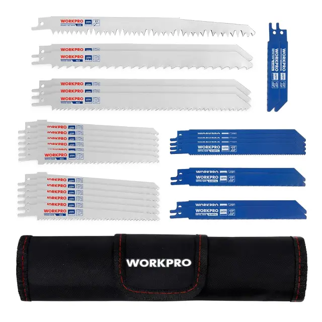 Σετ Λάμες Σπαθοσέγας WORKPRO 32 Τεμαχίων για Ξύλο, Μέταλλο & Πλαστικό με Θήκη Μεταφοράς (W000501A)