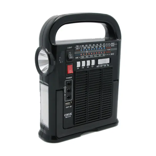 CMiK MK-213 Επιτραπέζιο Ραδιόφωνο Ηλιακό με Bluetooth και USB Μαύρο