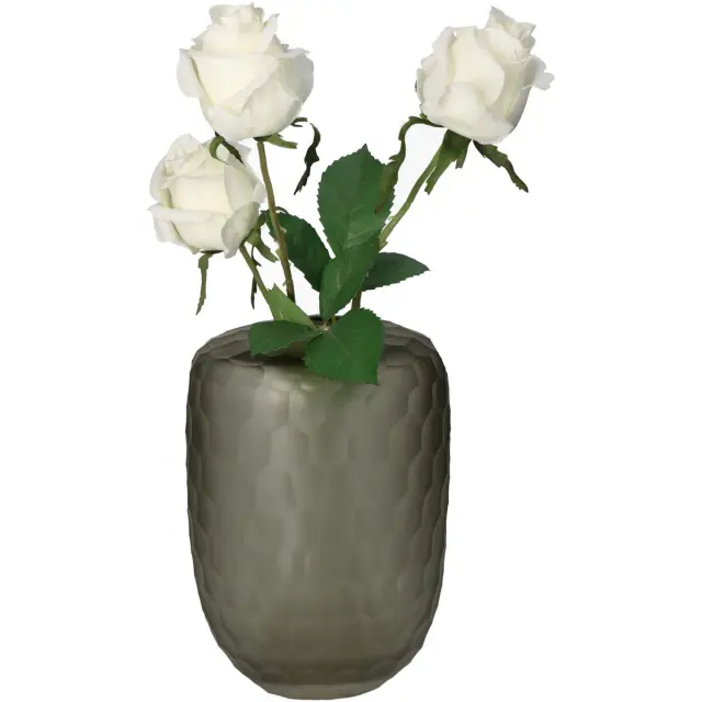 Βάζο Καφέ Γυαλί 16.5x14x24cm 2