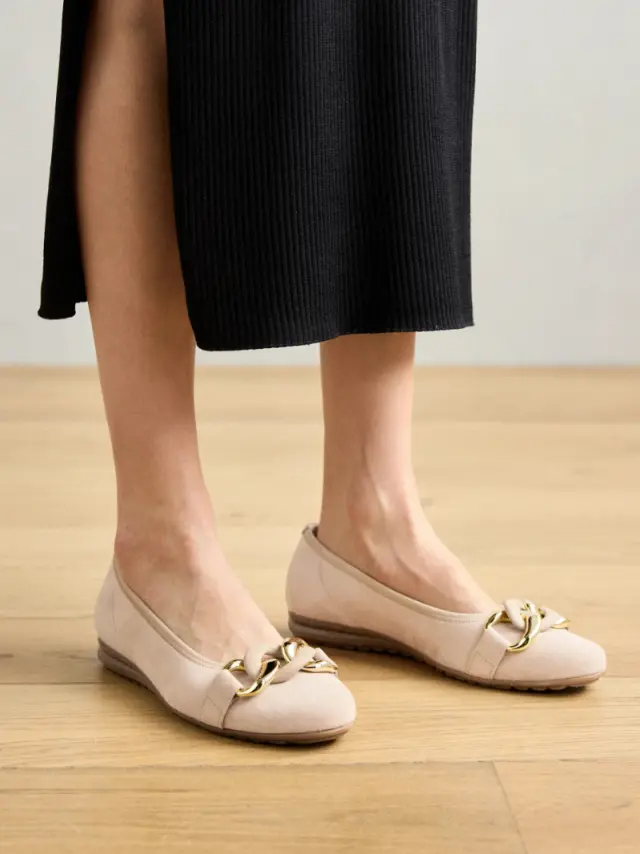 Gabor Μπαλαρίνες Γυναικείο δέρμα Nubuck Μπεζ GAB/62625 33-OAK 2