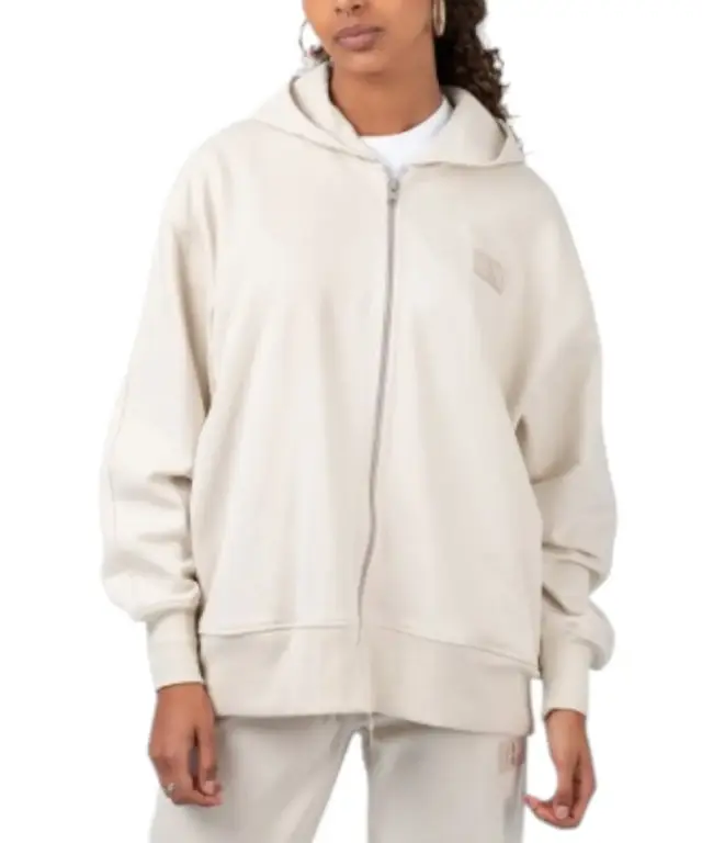 Calvin Klein - Γυναικείο Φούτερ Zip Detail Logo Regular Fit J20J219756-ACF Μπεζ - XS 2