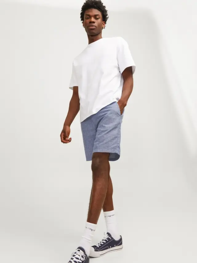 JPSTDAVE JJLINEN SHORTS Faded Denim