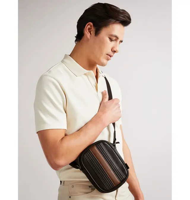 Τσάντα TED BAKER Evver Striped Mini Reporter 282561 Καφέ 2