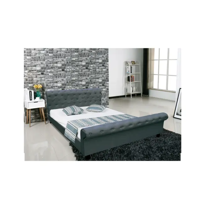 Κρεβάτι HARMONY Για Στρώμα 160X200Cm Ανθρακί Ύφασμα