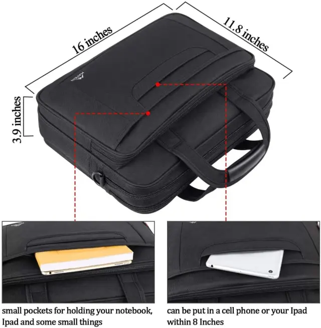 Υφασμάτινος Χαρτοφύλακας Matein 15,6 laptop 12L 1106 μαύρο - One Size 2
