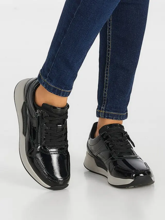 Gabor Sneakers Γυναικείο δέρμα λουστρίνι Μαύρο GAB/96957 004-BLACK - 40 2