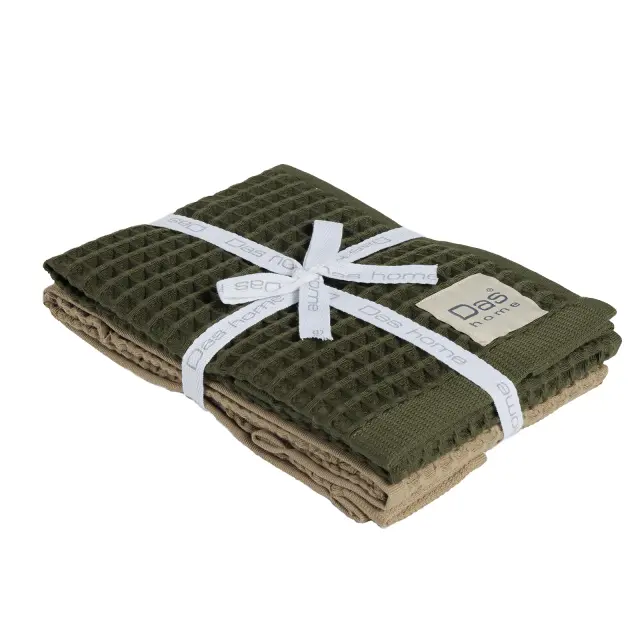 Πετσέτες Κουζίνας Σετ 2 Τεμ 40x60 Das Home 0802 Olive-Green 100% βαμβακερό