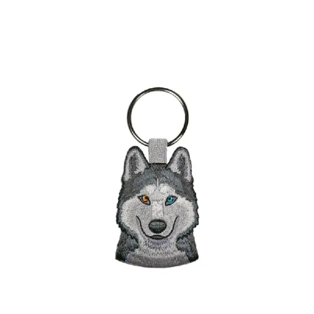 ActionLab Κεντητό Μπρελόκ Husky Μονόχρωμο 2