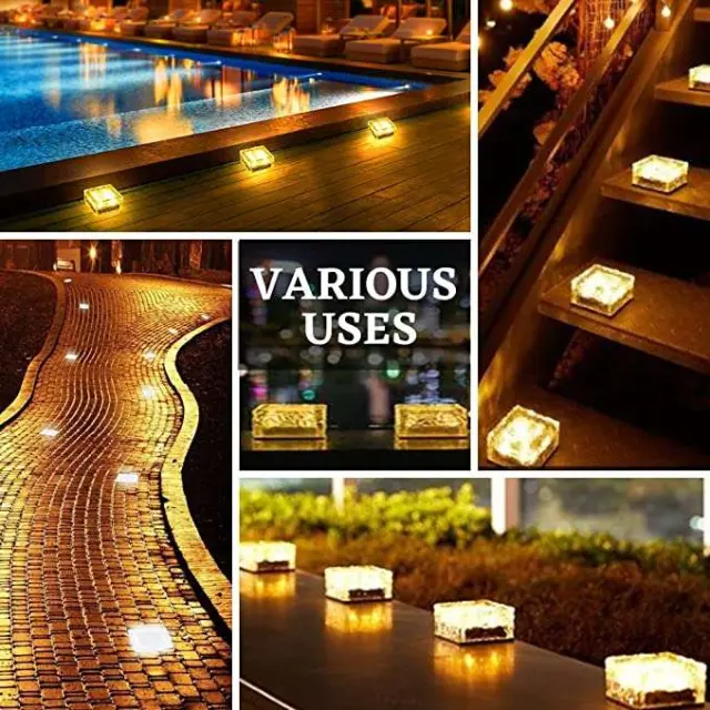 Ηλιακό φωτιστικό δαπέδου - Ice cube solar light Θερμό λευκό 1 τμχ