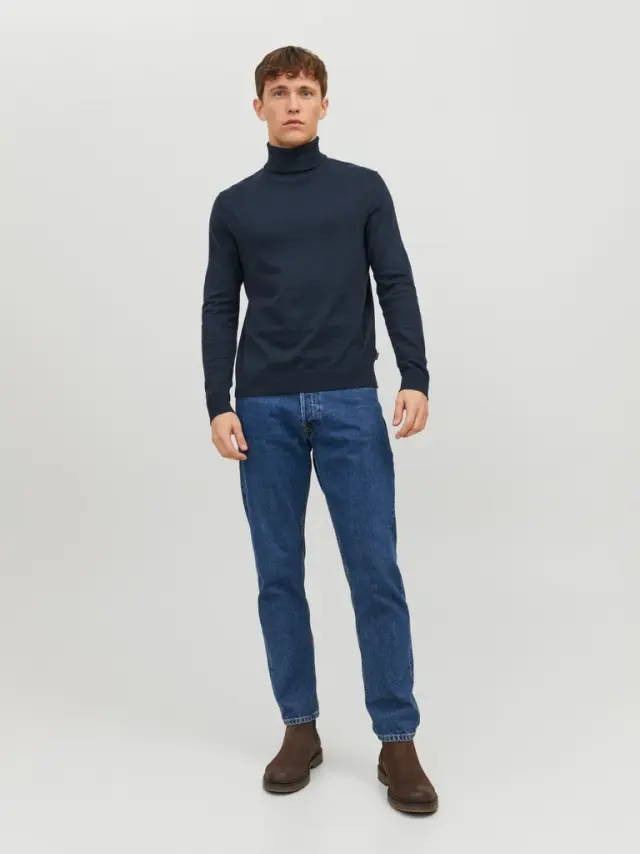 JJEEMIL KNIT ROLL NECK NOOS Navy Blazer 2