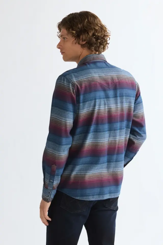 Wrangler Ανδρικό Καρό Πουκάμισο WESTERN 112387075 - Dark Americana - M 2