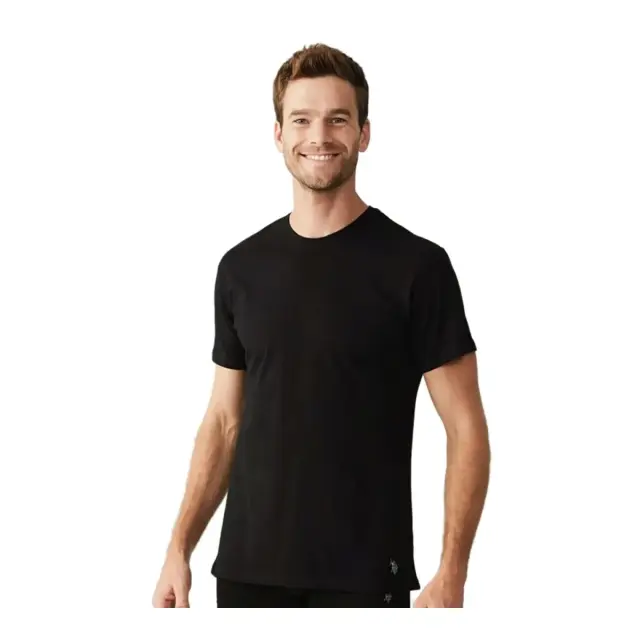 U.S. Polo ASSN. Ανδρικό Φανελάκι Crew Neck Logo - Διπλό Πακέτο, Χρώμα Μαύρο 3