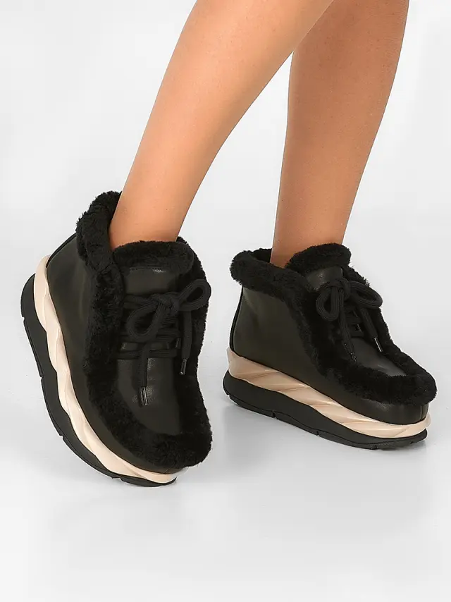 4ccccees Μποτάκια Γυναικείο δέρμα Nubuck Μαύρο CES/100107 BLACK 2