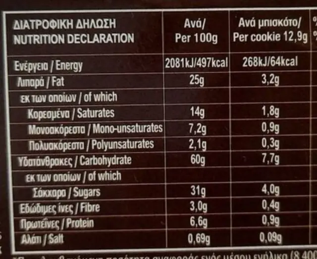 Παπαδοπούλου Μπισκότα Cookies με Διπλή Σοκολάτα 3