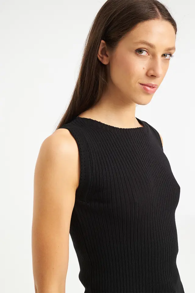 Ριπ Πλεκτό Τοπ με Στρογγυλή Λαιμόκοψη VENETSIA KNIT TOP - XS 3