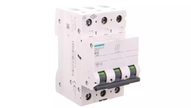 Miniature circuit breaker 400 V 6 kA, 3-pole, B, 10 A