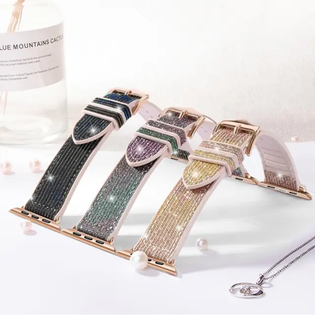 Watchband Hoco WA11 Diamond series 42/44/45/49mm για Apple Watch 1/2/3/4/5/6/7/8/SE/Ultra Μωβ Πράσινο Silicone Band 2