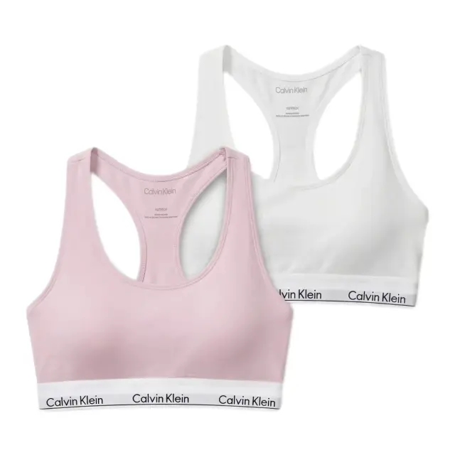 Calvin Klein Γυναικείο Μπουστάκι - Διπλό Πακέτο, Χρώμα White-Cradle Pink