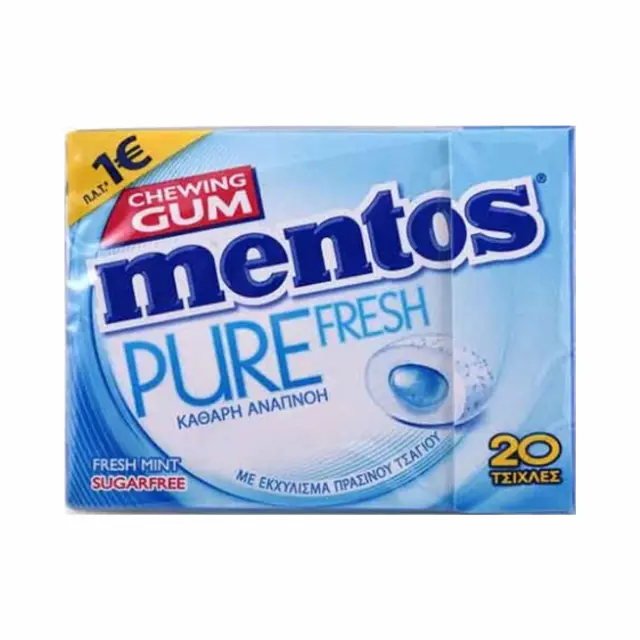 Mentos Pure Fresh Μέντα 30gr Συσκ. 12 τμχ