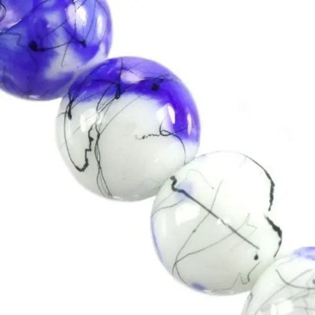 Χάντρα Painted Thread Violet Ø12mm ~66τεμ