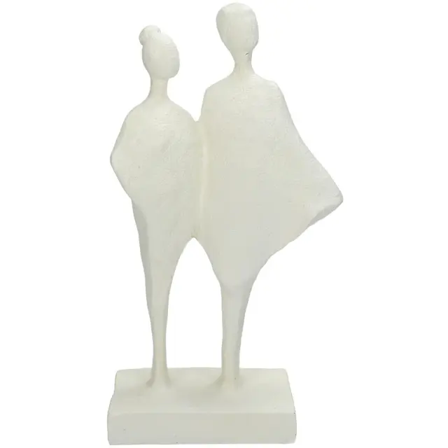 Διακοσμητικό Ζευγάρι Λευκό Polyresin 17.2x8.7x30.7cm