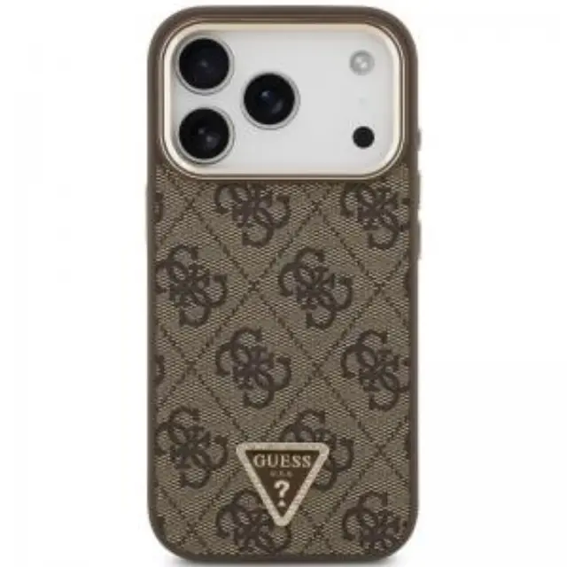 Θήκη PU Guess Apple iPhone 18 Pro/ 17 Pro MagSafe Leather Diamond Triangle 4G Καφέ N71751 3