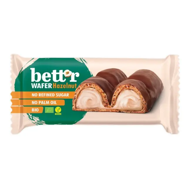 Γκοφρέτα με κρέμα Φουντούκι Xωρίς Ζάχαρη 33g - Bettr