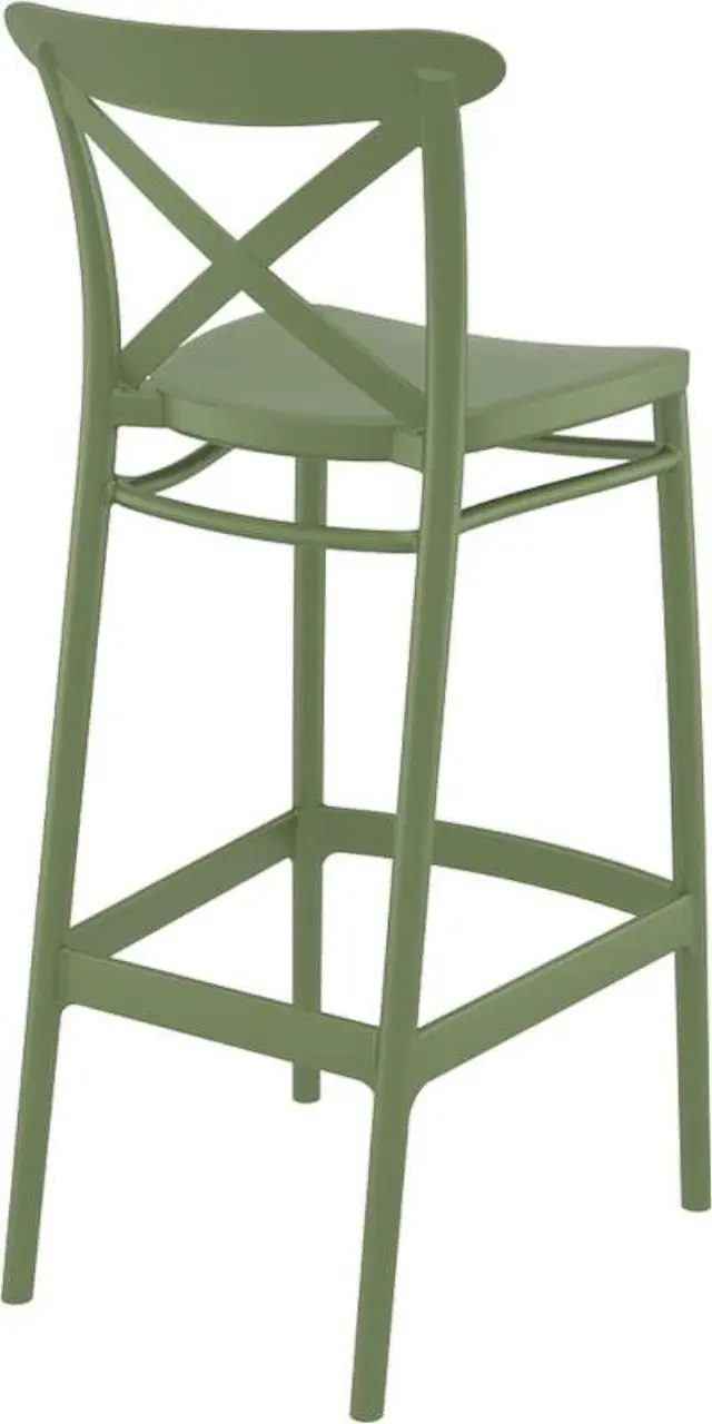 Σκαμπό Bar CROSS Olive Green PP 45x52x106cm 2