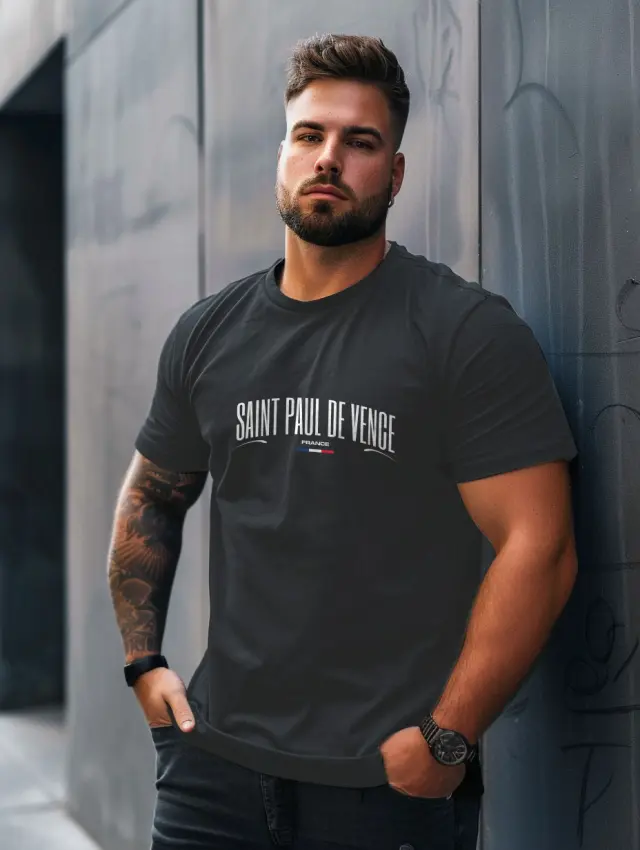 T-shirt Noshame® ανθρακί με τύπωμα - P122435 - 3XL