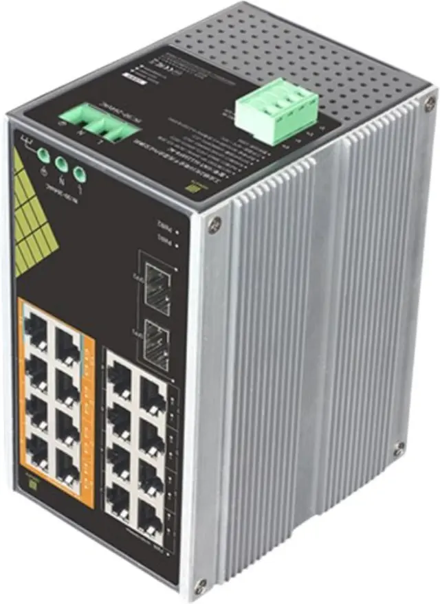 Conexpro GNT-IG1218F8-AC, Industrial PoE switch for DIN rail, 16x LAN, 8x PoE, 2x SFP