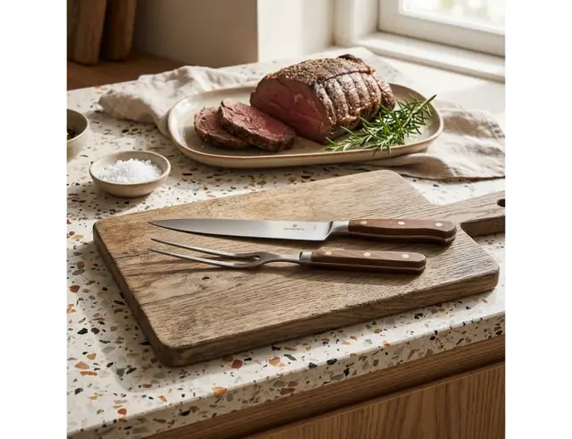 Σετ Carving Victorinox Grand Maitre με ξύλινη λαβή και μήκος λεπίδας 20cm - 2 τεμάχια - Σε συσκευασία δώρου7.7240.2