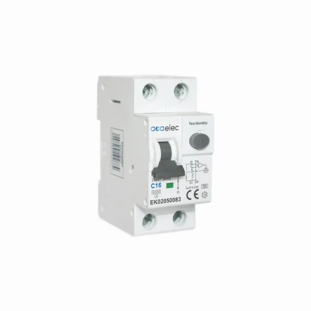 ΗΛΕΚΤΡΟΜΑΓΝΗΤΙΚΟΣ ΔΙΑΚΟΠΤΗΣ ΔΙΑΡΡΟΗΣ RCBO 1P+N C16 30mА A TYPE 6kA 2M / EK02050083